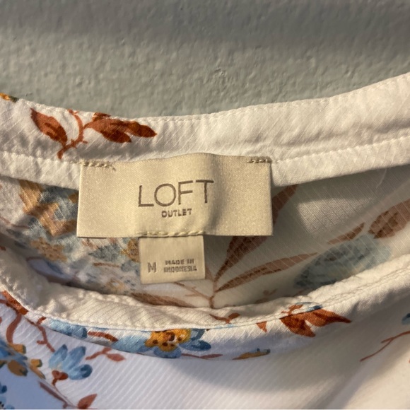 Loft Outlet Floral Raglan Sleeve Top Size Medium - Picture 9 of 13